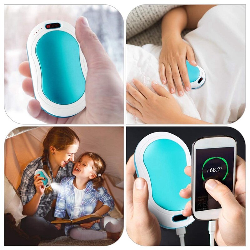 Rechargeable Chauffe-Mains, 10000MAh Portatif Électrique De Voyage De Poche Camping Chauffe-Mains Batterie Externe