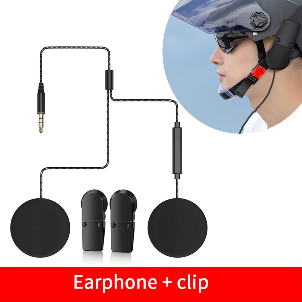 3.5Mm Plug Motorhelm Headset Stereo Helm Oortelefoon Dual Speakers Gevlochten Oordopjes Platte Hoofdband Koptelefoon