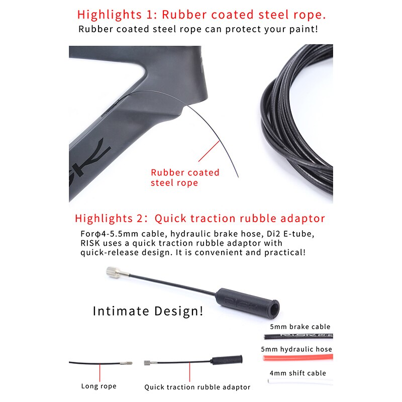 Internal Cable Routing Tool For Bicycle Frame Shift Hydraulic Hose Wire Shifter Inner Cable DI E-Tube 2 Magnet