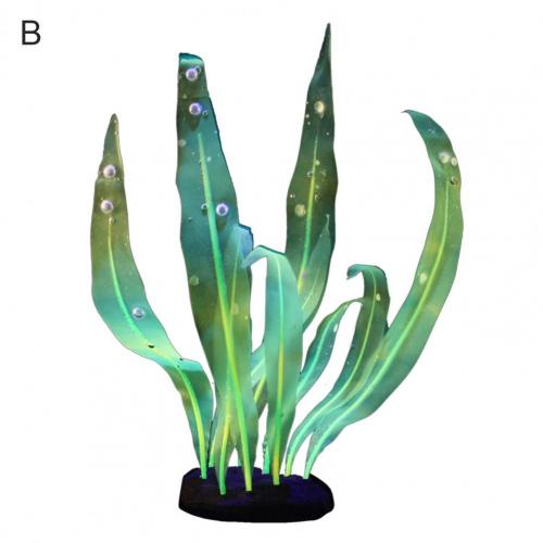 Simulação de silicone para aquário, planta marinha fluorescente de algas marinhas, enfeite colorido para aquário, decoração de aquário: B