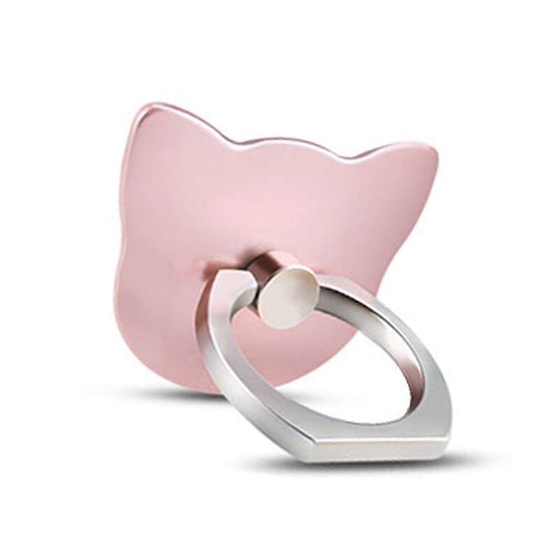 Finger Ring Phone Holder Stand for Mobile Phone Tablet pc Universal Flower/Cat Shape Multifunctional Ring Holder: Cat-rose gold