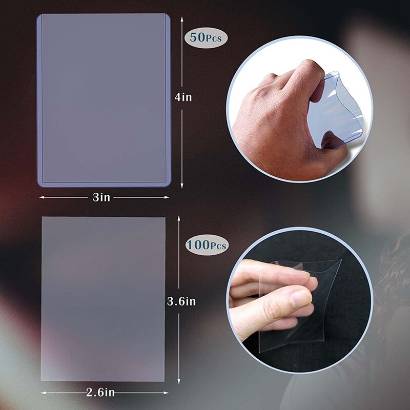 150er- pack sammelkartenhüllen, toploader bestehend aus 50 hartplastik-kartenhüllen und  + 100 durchsichtigen, weichen hüllen