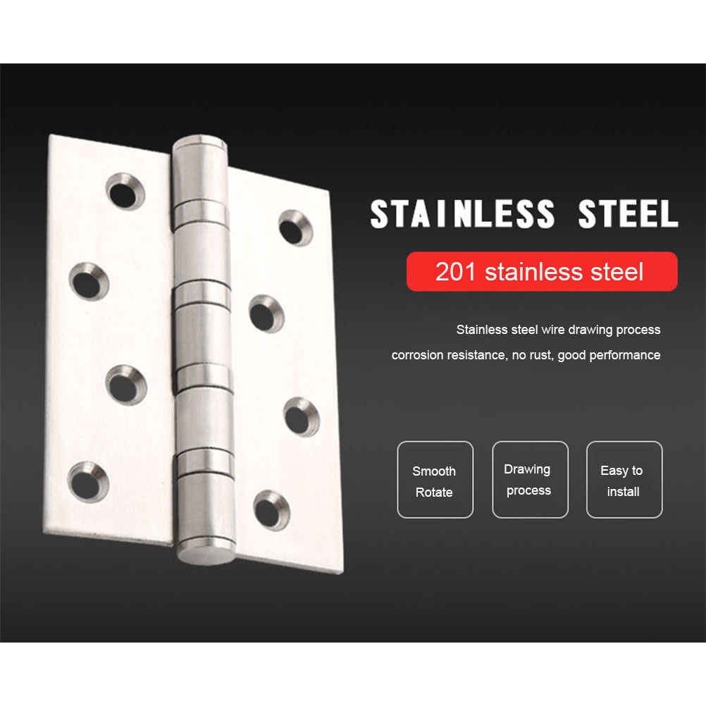 2Pcs 4 Inch Hinges Furniture Hinges Door Hinge Stainless Steel
