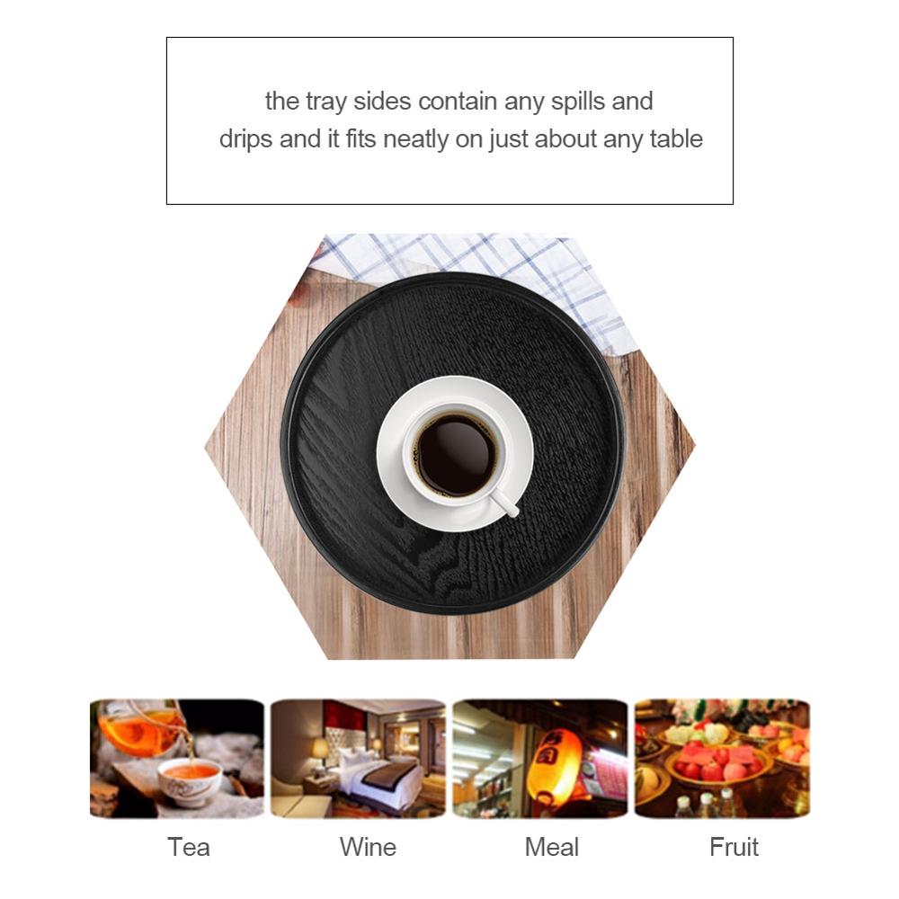 Round Solid Wooden Tea Table Tray Coffee Snack Food Meals Chinese Tea Serving Tray Rectangular Traditional Bamboo Kung Fu Tray