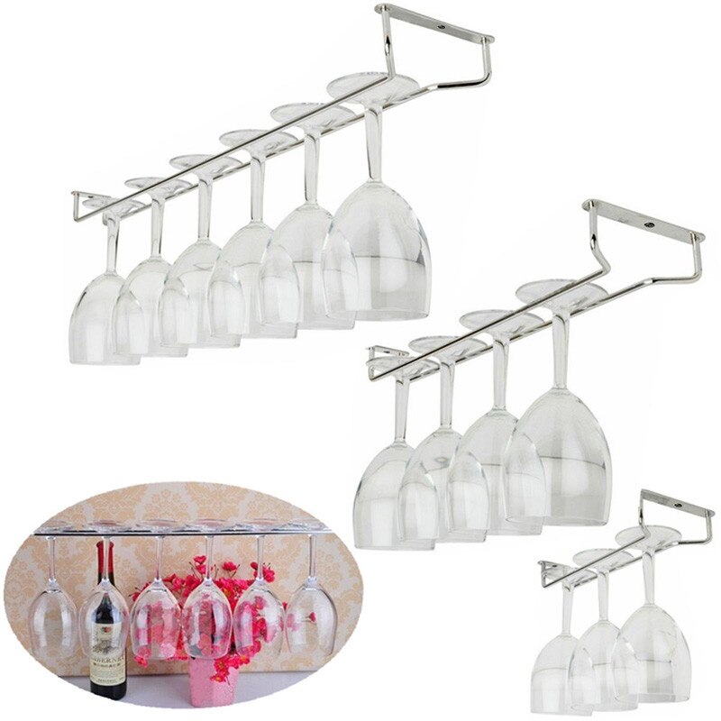 27/35/55cm vinglass kopp veggstativ barholder oppheng + skrue / forkrommet hjemmevin koppholder