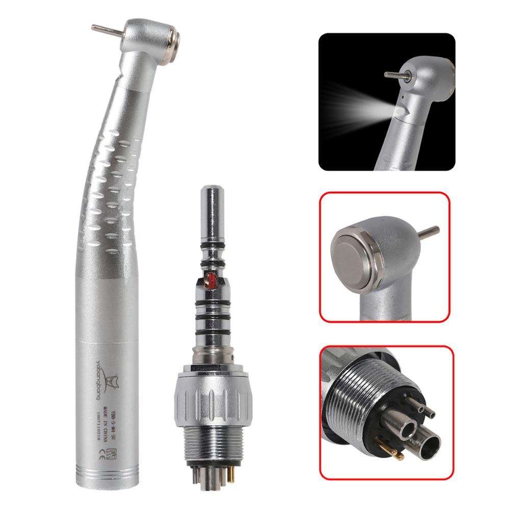 6- gats standaard grote kop enkelvoudige watersproeirotor & 6- gats led-snelkoppeling glasvezel hogesnelheids handstuk tandheelkundig instrument