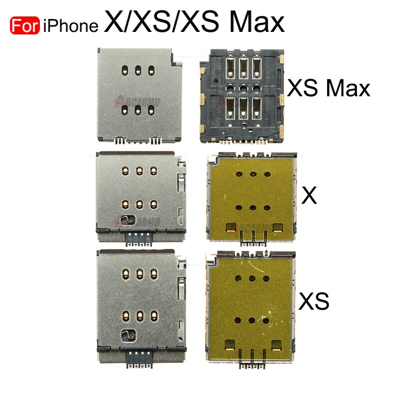 Aocarmo For iPhone X XR XS 11 12 Pro Max Sim Card Tray Socket Slot Adapter Connector Reader Holder Flex Cable Replacement Parts