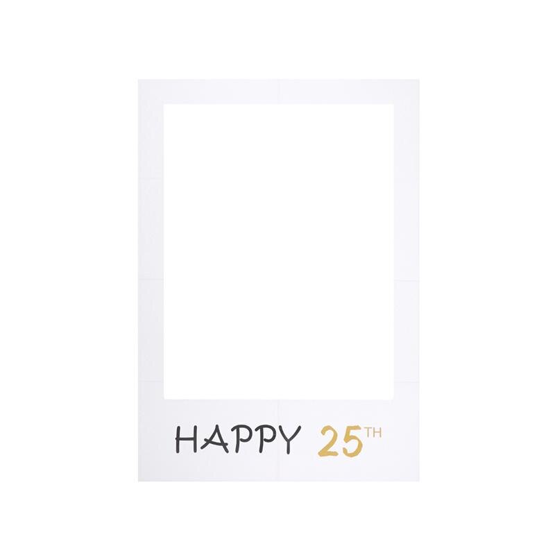 1pc glade 25th fotoramme billeder papir fest jubilæum fødselsdag udskæringer stand rekvisitter til voksne kvinder mænd