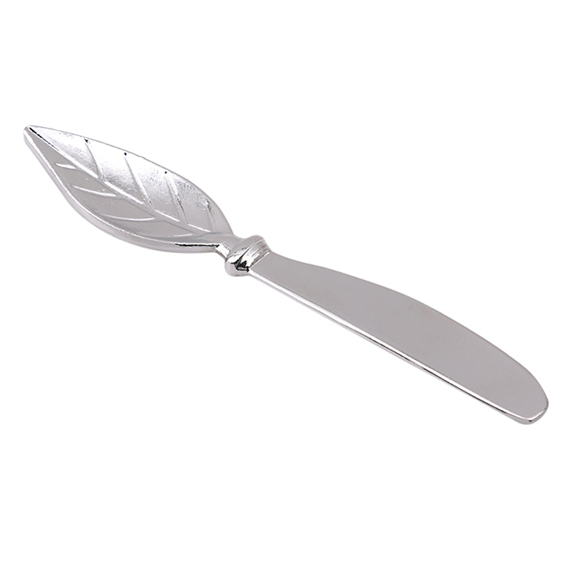 Leaf Shape Bread Handle Master Butter Tool Spreader Silver Plate Vintage Stainless Steel Silverware Metal