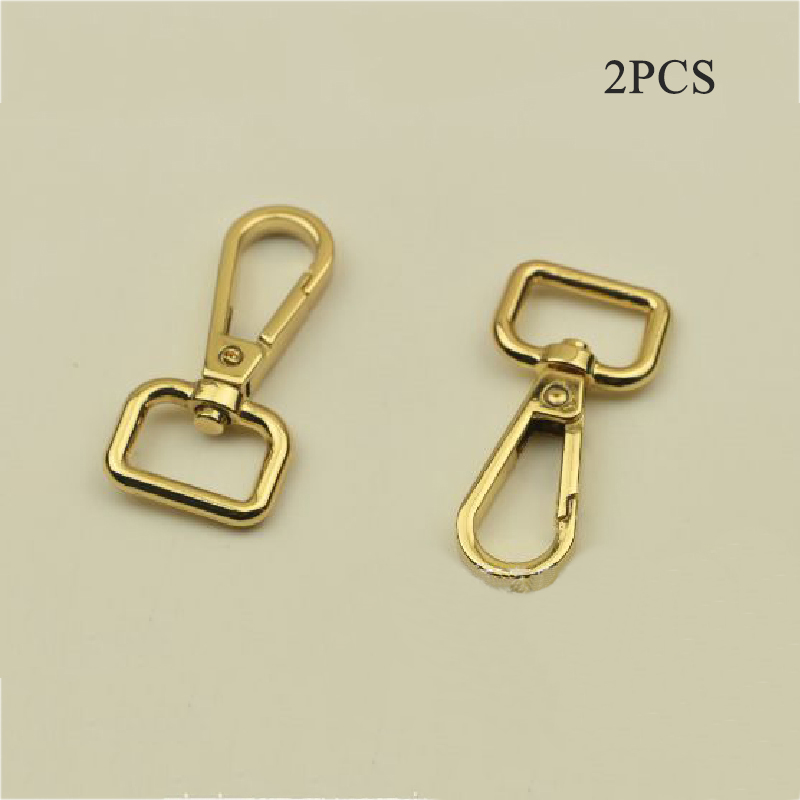 5cm 2PCS Metal Hook Clips Buckles Detachable Snap Hook Bag Strap Belt Webbing Pet Leash Hooks DIY Replacement Bag Accessories: Gold