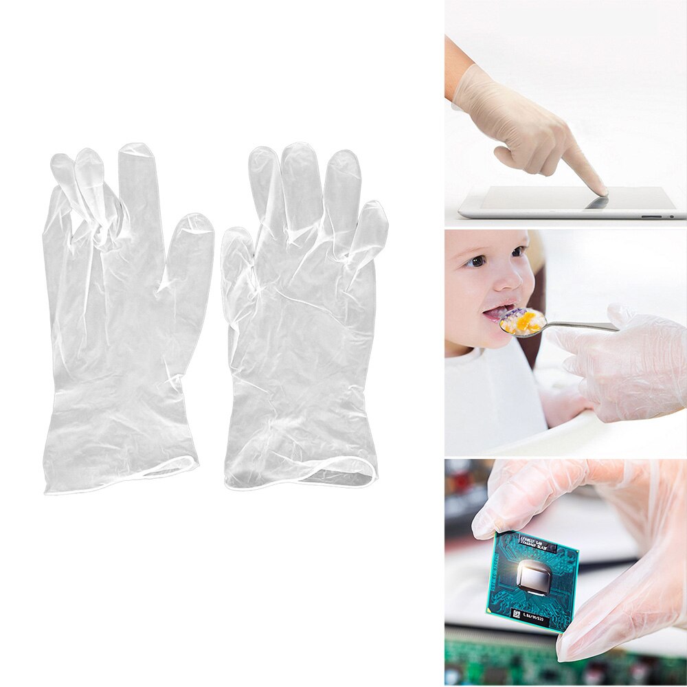 100 Stks/zak Transparante Wegwerp Pvc Handschoenen Afwassen/Keuken/Latex/Rubber/Tuin Handschoenen Universele Voor Huis Schoonmaken