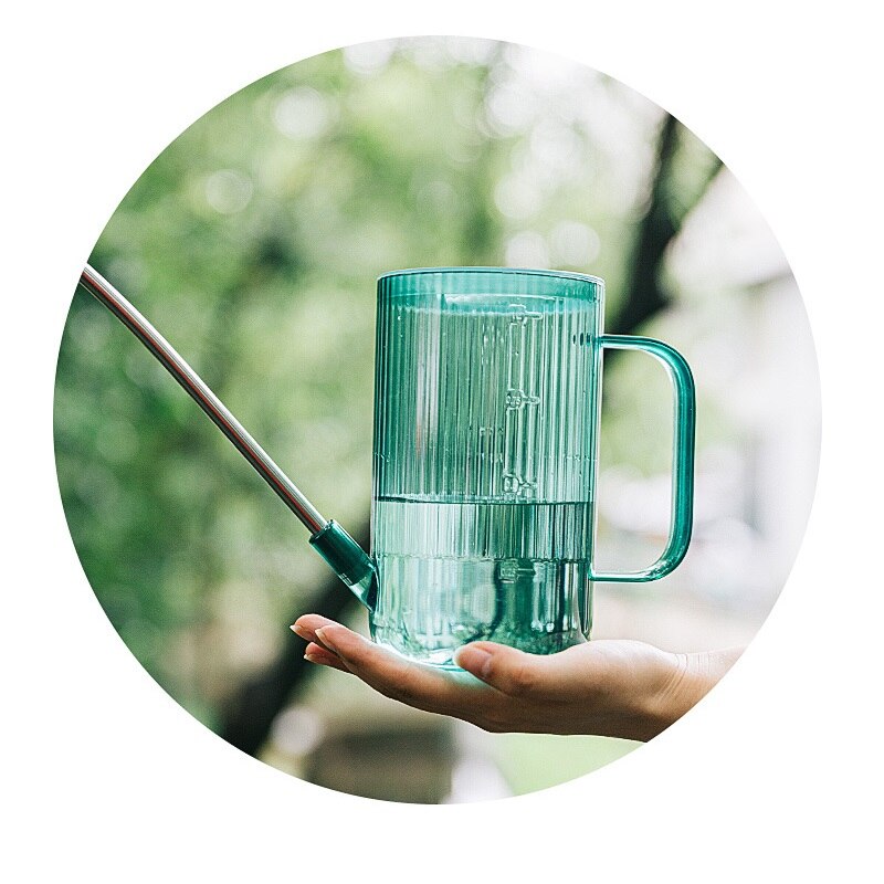 Latas de agua de 1L, de boca larga, macetas de riego de flores, suministros de jardinería, regadera de plantas, verde/gris/marrón