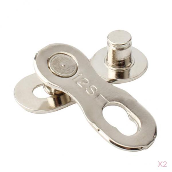2 Pair Steel Bicycle Bike Chain Connector 12 Speed Chain Link Joint Silver