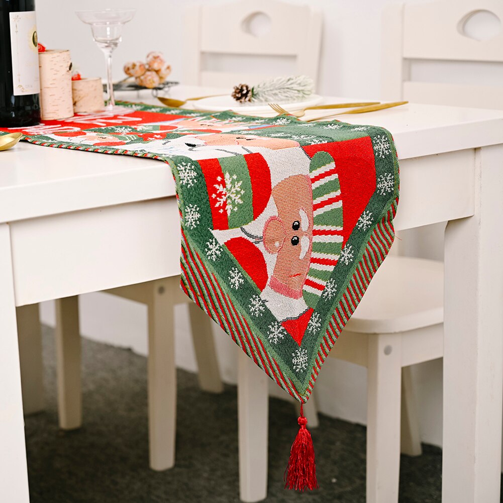 Kreative Weihnachten Dekorative Tisch Läufer Kreative Gestrickte Stoff Tisch Läufer Quaste Weihnachten Restaurant Tischdecke Matten