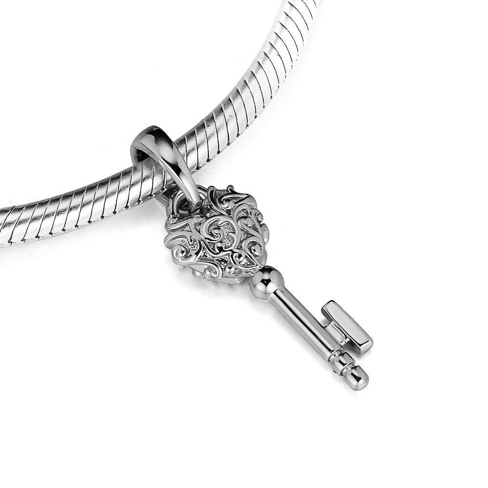Ckk 925 sterling silver kunglig nyckel hänge berlock passar original armband halsband kvinnor gör-det-själv smycken bijoux femme