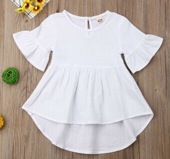 Sommar toddler baby girls kläder flare klänning barn flicka solida kläder spädbarn klänningar: A / 5