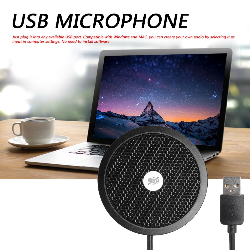 USB Omnidirectional Microphone Mic Speaker Microphones Video Voice Conference USB Rechargeable Meeting for PC PS4