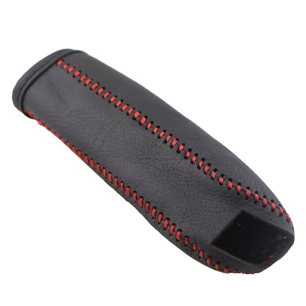 Carmilla-perilla de palanca de cambios de coche, cubierta protectora de cuero AT MT, collares de cambio de marchas, cubierta de freno de mano para Ford MK7: handbrake cover red