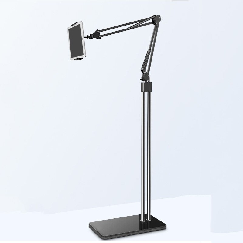 Supporto da pavimento pieghevole per Tablet da 140cm a doppio palo con braccio lungo per iPhone IPAD supporto da letto per lettino per Tablet da 5-12.9 pollici: Default Title