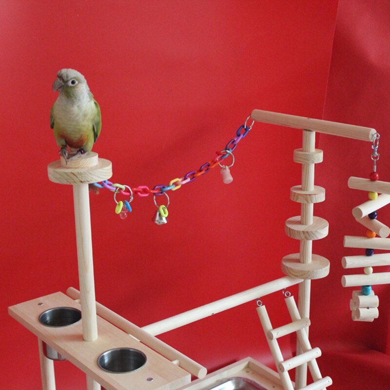 Holz Papagei Spielplatz Vogel Barsch mit Leitern Zubringer Papagei Biss Spielzeug Vogel rahmen Stehen KäFeige Vogel Suspension Brücke