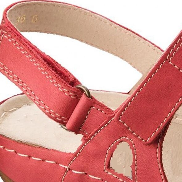 Oeak Sandalias planas de verano Mujer señoras de de cuero plano sólido Peep Toe Sandalias Mujer de talla grande Sandalia femenina