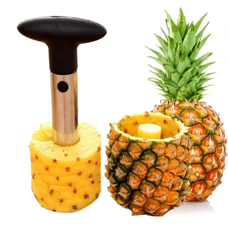 Frugtskærer i rustfrit stål frugtskærer ananas udskærer skæremaskiner skræller parer skærer køkkenværktøj ananas skærer