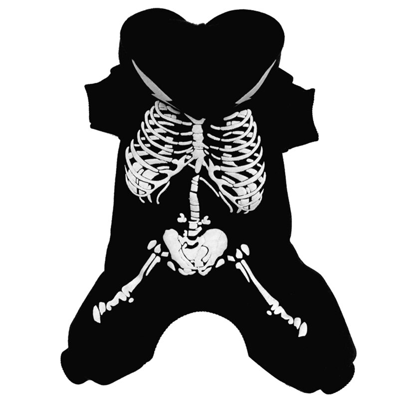 Halloween Pet Dog Clothes Costume Horror Skeleton Clothes For Dogs Chihuahua Clothing Pet Products Clothes: Black / XL