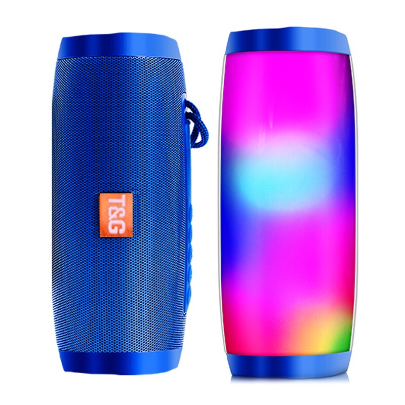 LED Speakers Portable Bluetooth Speaker Column Soundbar Wireless Waterproof Loudspeaker Cool Color Lights Bass 3D Stereo: blue