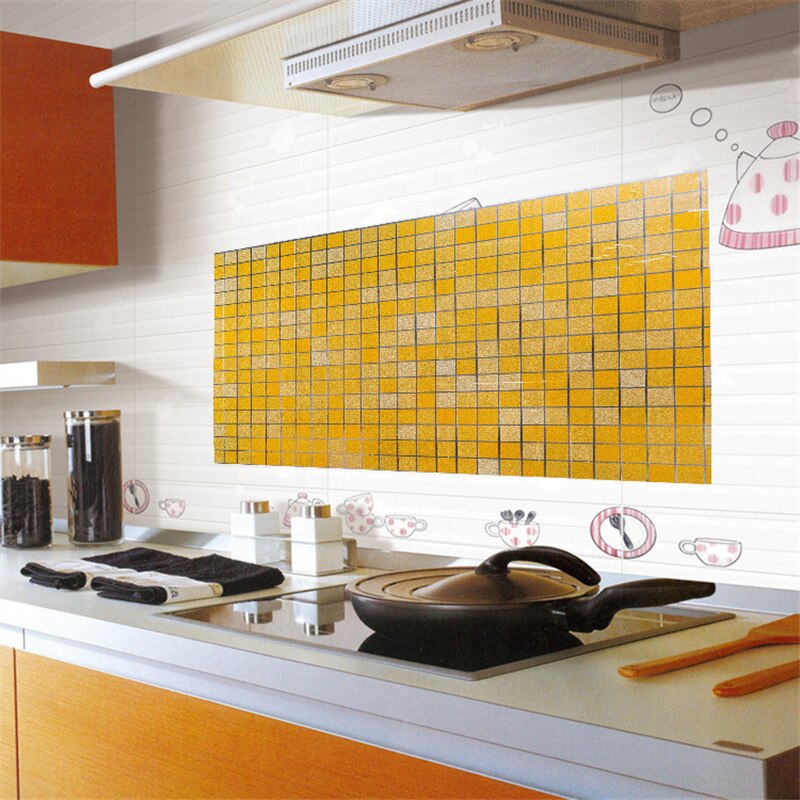 Keuken oliebestendige muurstickers 70 x 45cm aluminiumfolie hittebestendig zelfklevend behang voor keuken badkamer waterdichte stickers