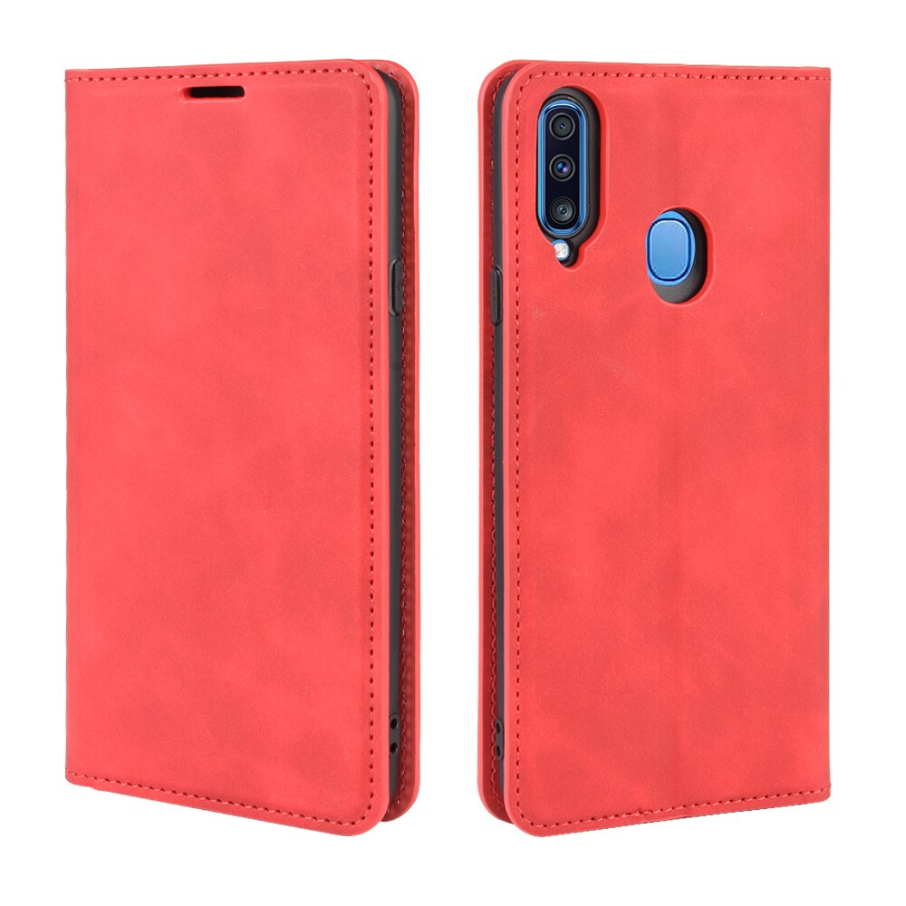 A207 Auto Switch Leather Case for Samsung Galaxy A20S (6.5in) SM-A207F Flip Wallet Book Cover Black 207A A 20S 207 GalaxyA20S: Red