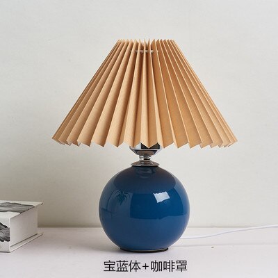 Europese moderne geplooide vouw led tafellampen slaapkamer bureaulamp hout rotan staande lamp studeerkamer leeshuis decoratie verlichtingsarmaturen: Stijl 8