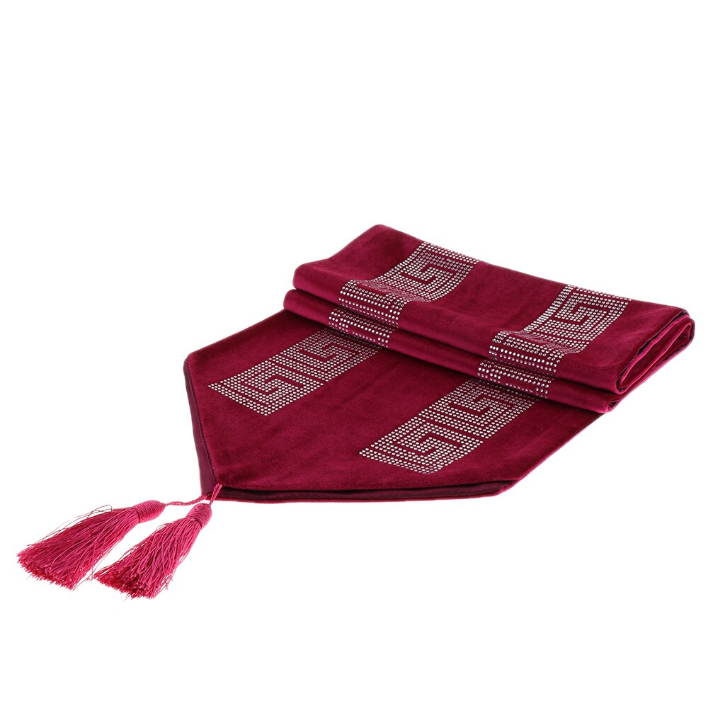 Wedding Party Table Setting Decorations Table Runner Home Dining Table Decor (Dark Blue, Beige,Rose Red)