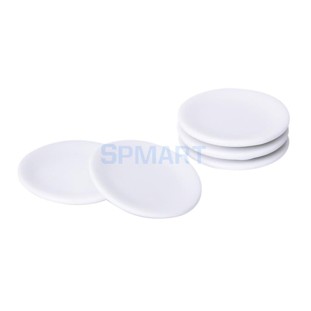 SPMART 5 pcs 1/12 Dollhouse Miniature White Porcelain Dish Plate