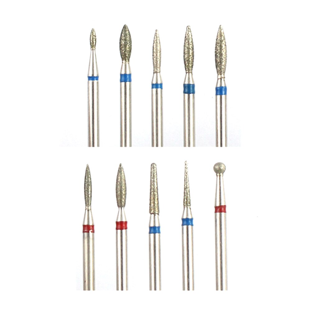 Broca de clavo de cerámica para manicura, fresa de diamante, limas rotativas eléctricas, brocas para pedicura, rebaba, herramientas para quitar cutículas, 2 uds.