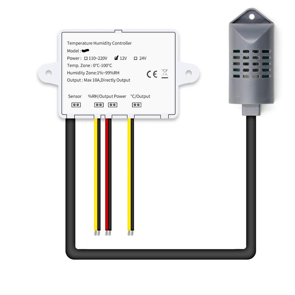 XK-W1099 Digital Thermostat Humidity Controller Incubator Temperature Humidity Controller 10A Direct Output Hygrometer Control