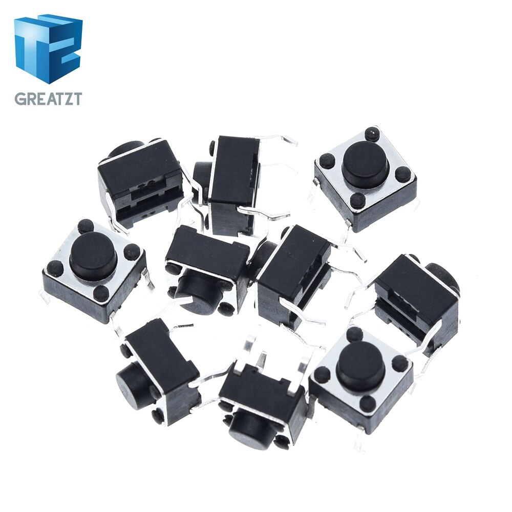 GREATZT 50PCS Tactile Push Button Switch for Arduino 6x6x5mm 6*6*5mm 4PIN