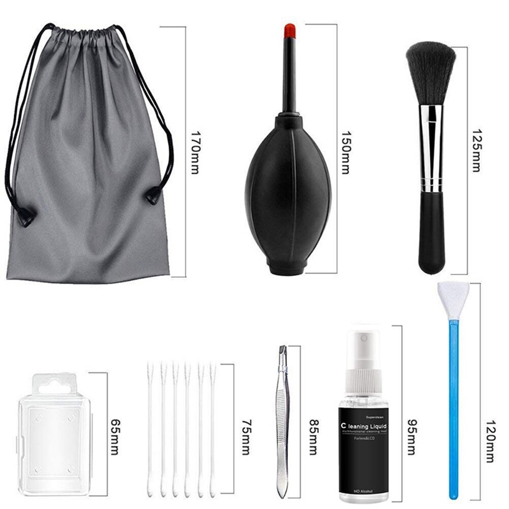 Storage Bag Multipurpose Air Blower Lens Brush Dust Removal Cleaning Tools Kit Wipe Pen For PC Phones Camera Accessories Cloths