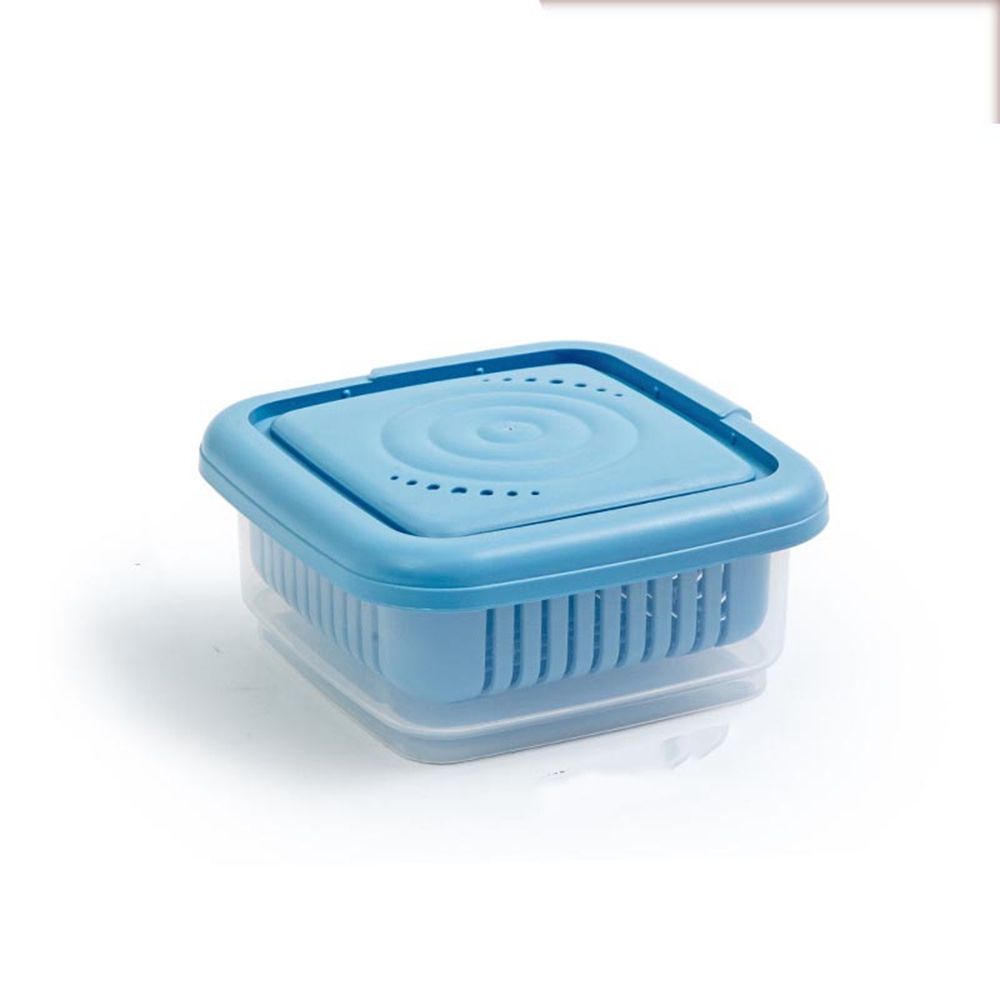 Gadget de cuisine en plastique épais Double couche scellé, conteneur de gingembre, conteneurs de stockage de fruits, plateau de légumes, boîte de rangement pour réfrigérateur: vert clair