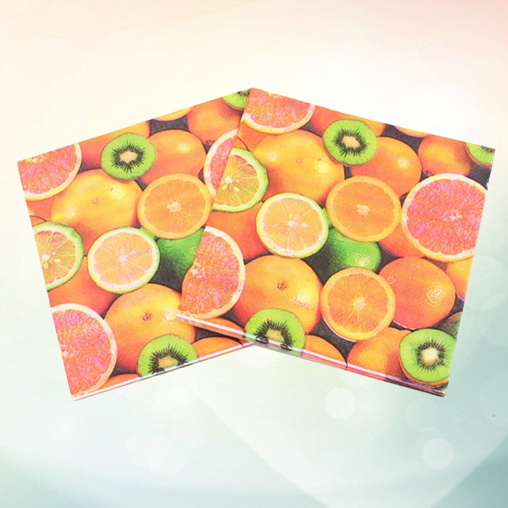 20 Stuks Fruit Serie Servetten Kleur Gedrukt Servetten Facial Weefsels Fruit Printing Servet Feestartikelen Voor Party Banket Dagelijks Gebruik