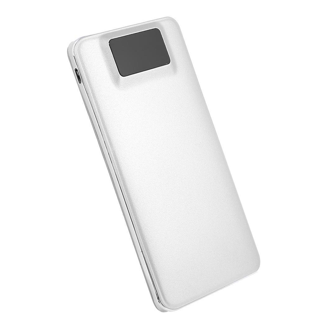 30000 mah batterie externe Portable 2 USB téléphone Portable batterie externe banque d'alimentation de chargeur pour Samsung iPhone Xiaomi Huawei batterie externe: white