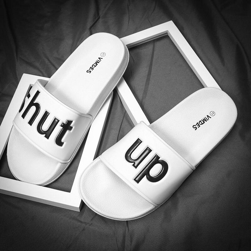 XIMISEN Männer Hausschuhe Große Größe 39-46 Herren Schuhe Atmungs Strand Sandalen Hausschuhe Keil Schwarz Weiß Flip-Flops Männer rutschen: WHITE / 8