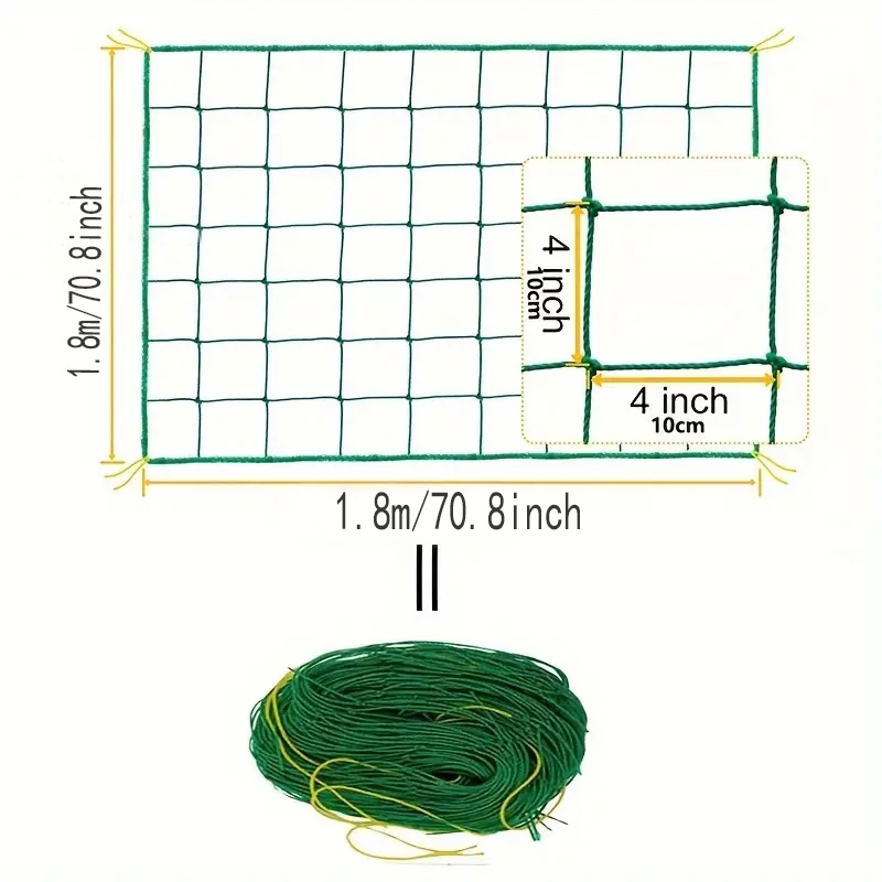 1PCS Trellis Netting Outdoor Heavy Duty Nylon Plant Climbing Netting Plant Net for Cucumber Tomato Fruits Vegetables Grapes: 4XL / Orange