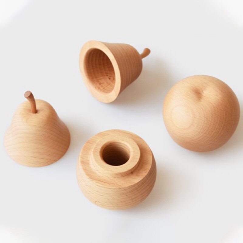 Wood Toothpick Storage Black Walnut Toothpicks Organizer Small Pear Shape Fruit Fork Jar Container Modern Kitchen Items