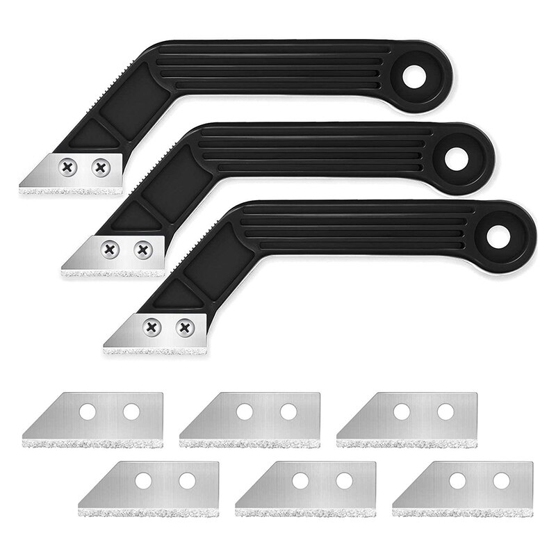 3 Pcs 8-Inch Angled Grout Hand Saw Tile Grout Saw Grout Removal Tool with Diamond Surface Blades for Tile Grout Cleaning: Default Title