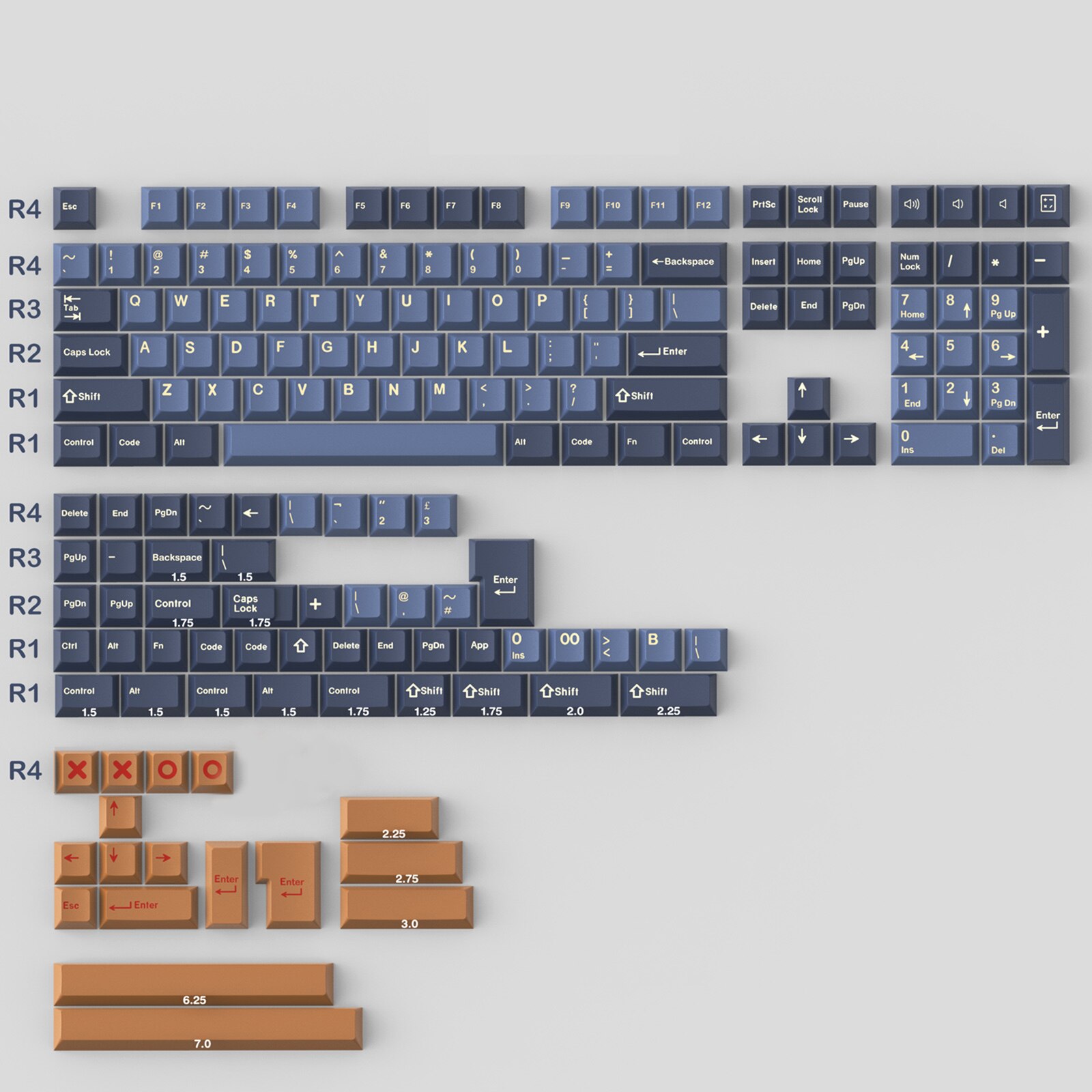 GMK – capuchons de touches Clone DMG/Black Lotus 173, profil Cherry, pour clavier mécanique 64, 68, 84, disposition ANSI ISO: GMK Denim