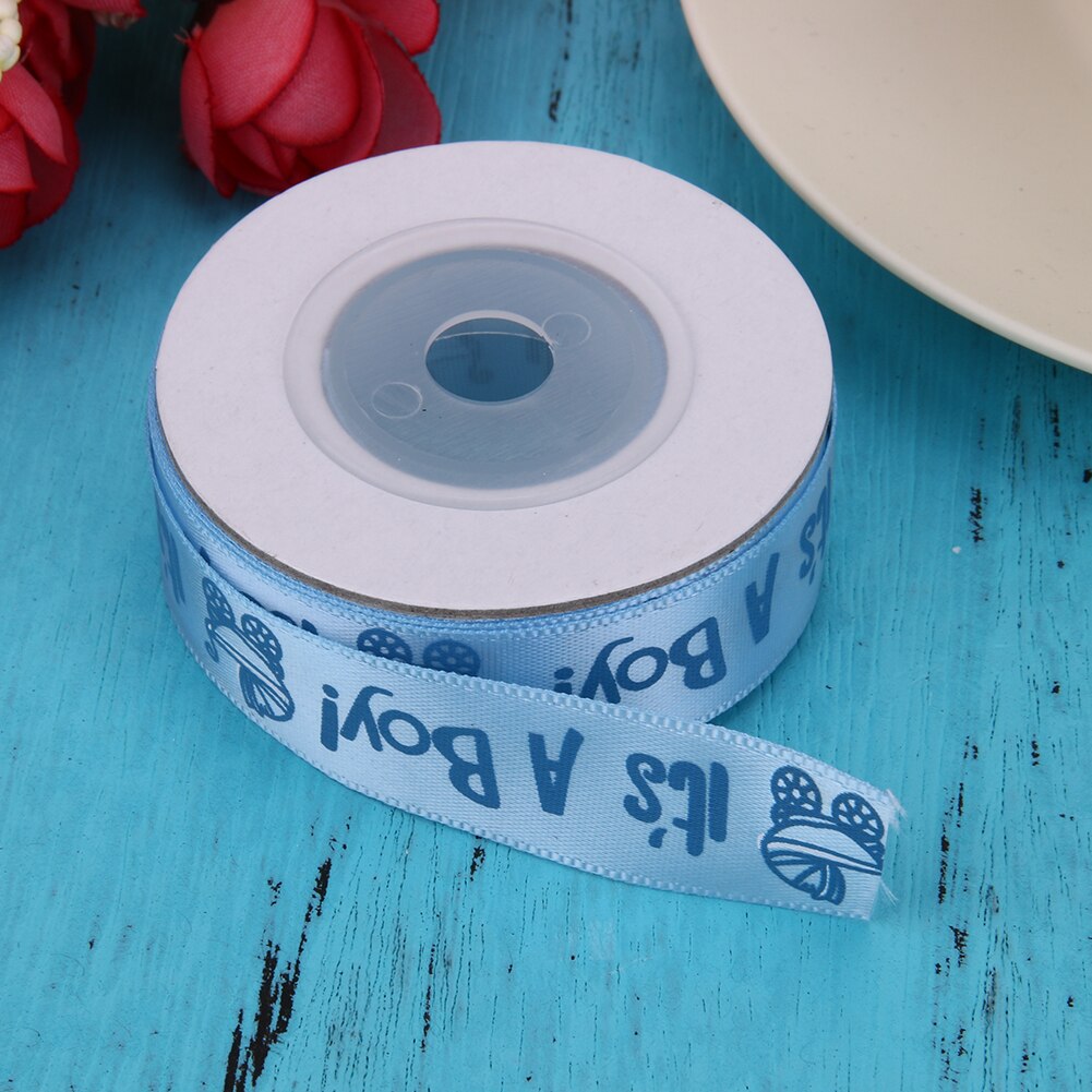 10Yards/Roll Het Is Een Jongen/Meisje Satijnen Linten Gunsten Lint Voor Kids Baby Verjaardag Feestartikelen Baby douche Decoratie