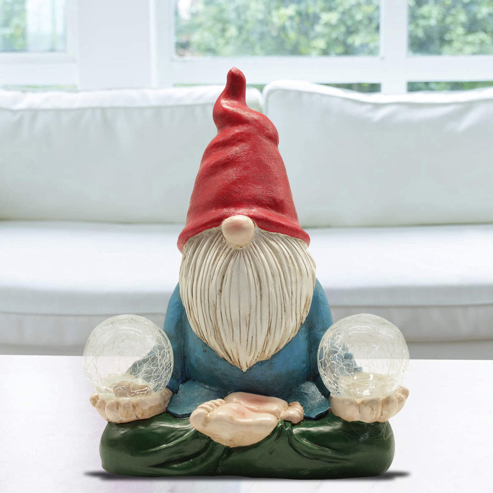 Garden Dwarf Statue-resin Dwarf Statue Carrying Magic Ball And Solar Led Light Gnomes Ogród Садовые Фигуры Большие Figurines