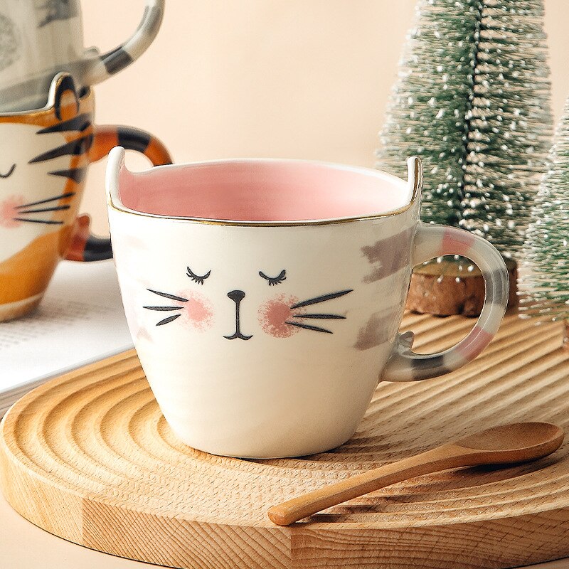 Fox Mug Animal Series Hand-painted Cartoon Water Cup Porcelain Mug Coffee Cup Breakfast Ceramic Mug