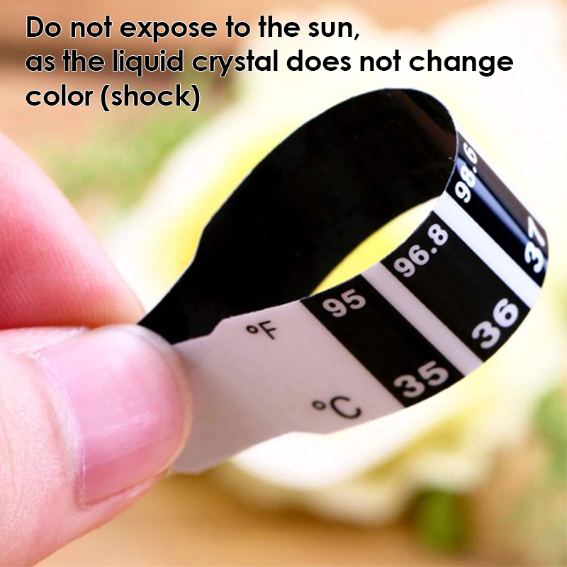 4pcs Child Forehead Temperature Measure Stickers Adult Long Strip Digital Display Discoloration Thermometer Patch Health Care