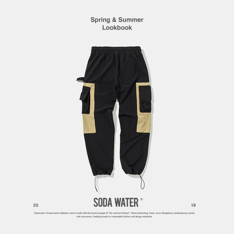 SODA WATER Hip Hop Cargo pantalon Streetwear hommes survêtement Harem pantalon Multi poche pantalon décontracté pour hommes jogging homme pantalon survetement homme complet de 81162 W